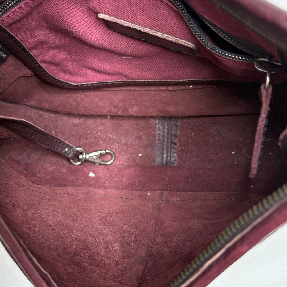 Frye Cara Red Brown Leather Crossbody Saddle Bag BLEMISH - Picture 5 of 8